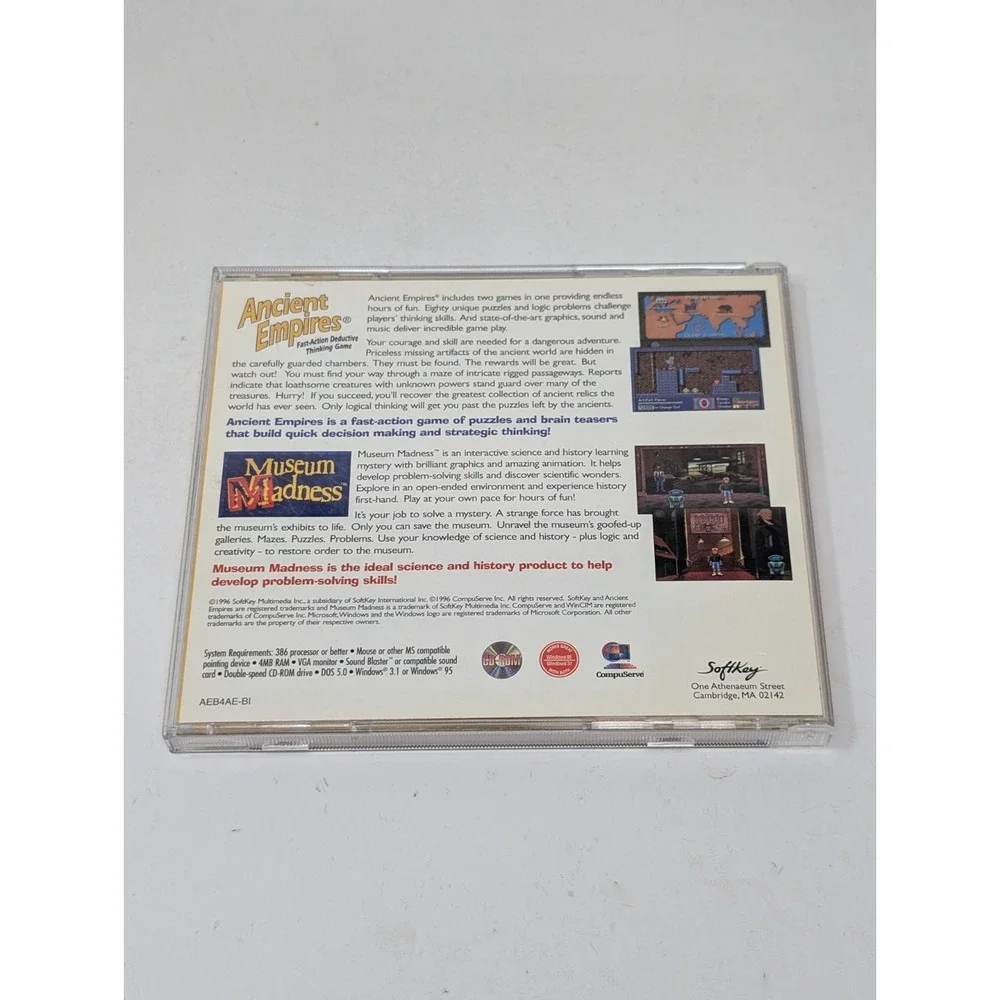 Ancient Empires / Museum Madness PC CD-ROM Game Double Kids 90s Softkey Vintage